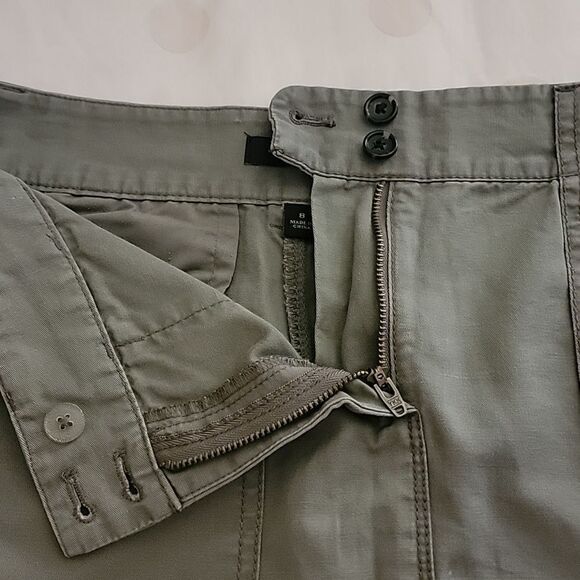 Ann Taylor Cotton/Linen Army Green Cargo Skirt - Picture 9 of 14